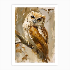Brown Fish Owl Painting 3 Art Print