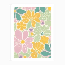 Violet Pastel Floral 3 Flower Art Print