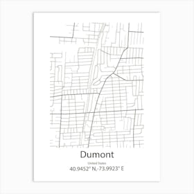 Dumont,United States Minimalist Map Art Print