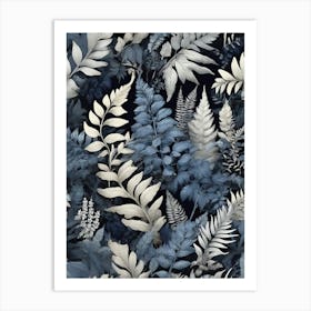 Blue Ferns Art Print Art Print