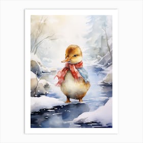 Snowy Duckling 4 Art Print