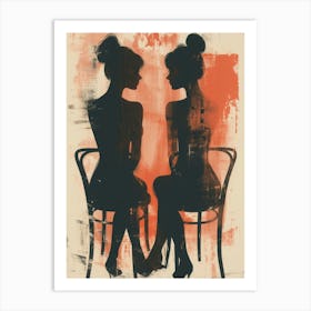 Two Women Sitting On Chairs 1 Art Print