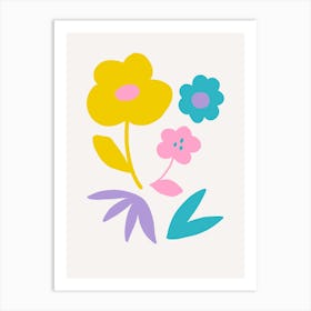 Flowers On A White Background 1 Art Print