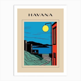 Minimal Design Style Of Havana, Cuba 4 Poster Art Print