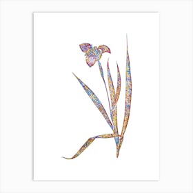 Stained Glass Tiger Flower Mosaic Botanical Illustration on White Art Print