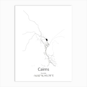 Cairns,Australia Minimalist Map Art Print