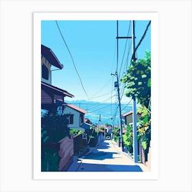 Kamakura Japan 2 Colourful Illustration Art Print