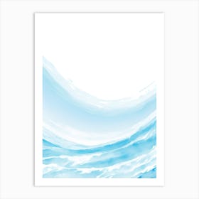 Blue Ocean Wave Watercolor Vertical Composition 35 Art Print