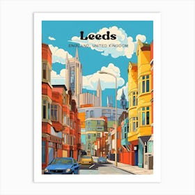 Leeds England Summer Modern Travel Art Art Print