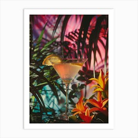 Retro Tropical Cocktail Art Print