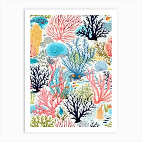 Great Barrier Reef In Australia, Inspired Travel Pattern 2 Art Print