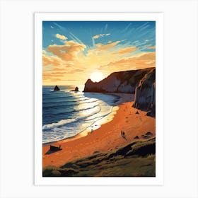 A Vibrant Painting Of Durdle Door Beach Dorset 2 Art Print