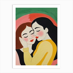 'Two Women Hugging' Art Print