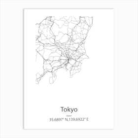 Tokyo,Japan Minimalist Map Art Print