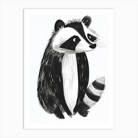 B&W Badger Art Print