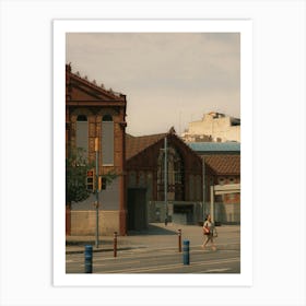 Street Scene In Barcelona Art Print