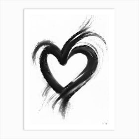 Infinity Heart Symbol 1 Black And White Painting Art Print