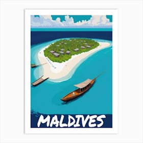 Maldives Travel Poster wall art print Art Print