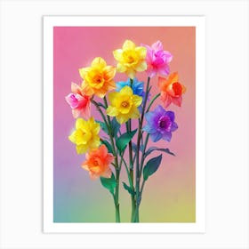 Rainbow Daffodils Art Print