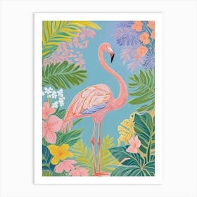 Tropical Flamingo Vibes Art Print