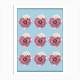 Minimalist pink pansies decoration - into the garden Art Print