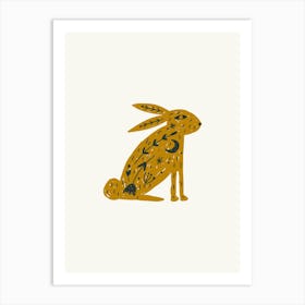 Hare Illustration Folk Scandi Art Print