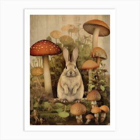 Mushroom And Bunny 2 Art Print