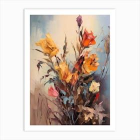Fall Flower Painting Aconitum 2 Art Print