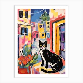 Painting Of A Cat In Izmir Turkey 1 Art Print