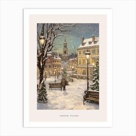 Vintage Winter Poster Krakow Poland 4 Art Print