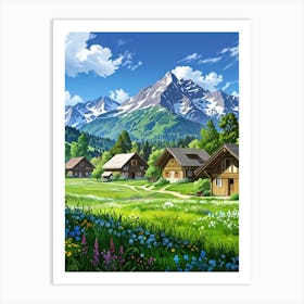 Village In The Mountains 14 Art Print