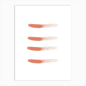 Minimalist Coral Brushstroke Design – Contemporary Art Art Print