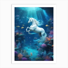 Unicorn Underwater Art Print