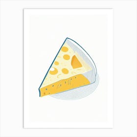 Queso Fresco Cheese Dairy Food Minimal Line Drawing Art Print