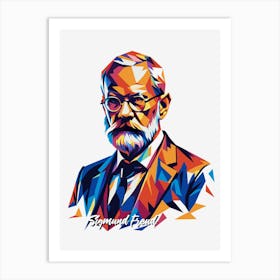 Sigmund Freud 01 Portrait WPAP Pop Art Art Print