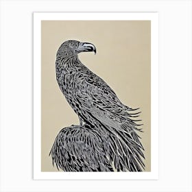 Vulture 2 Linocut Bird Art Print