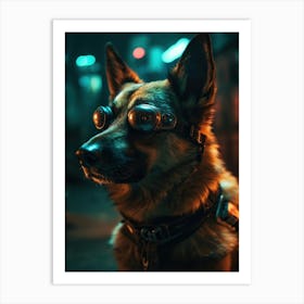 Dog With Goggles 1 Art Print