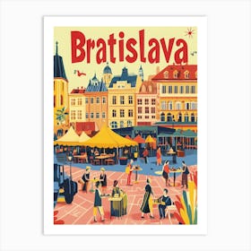 Aihrgdesign A 1970s Inspired Travel Poster For Bratislava 4 Art Print