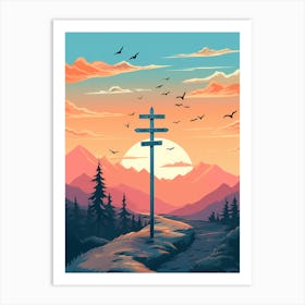 Sunset Road Sign Art Print