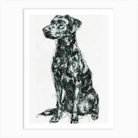Beauceron Dog Line Sketch  3 Art Print