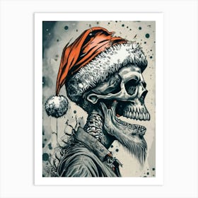 Santa Claus Skull 3 Art Print