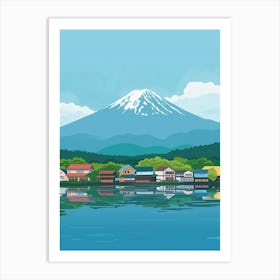 Fujikawaguchiko Japan Colourful Illustration Art Print