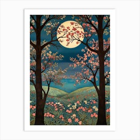 William Morris Moonlight In The Trees 18 Art Print