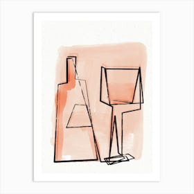 Bottle And Glass 1 Art Print