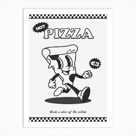 Retro Hot Pizza Art Print