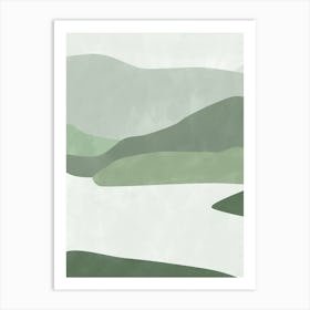 Pastel Green Landscape No.1 Art Print