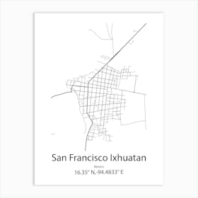 San Francisco Del Rincon,Mexico Minimalist Map Art Print