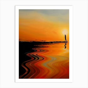 Sunset At The Beach 3 Art Print