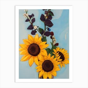 Sunflowers In A Vase 1 Art Print