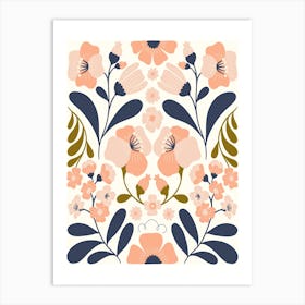 Floral - Peach Boho Botanical Art Print